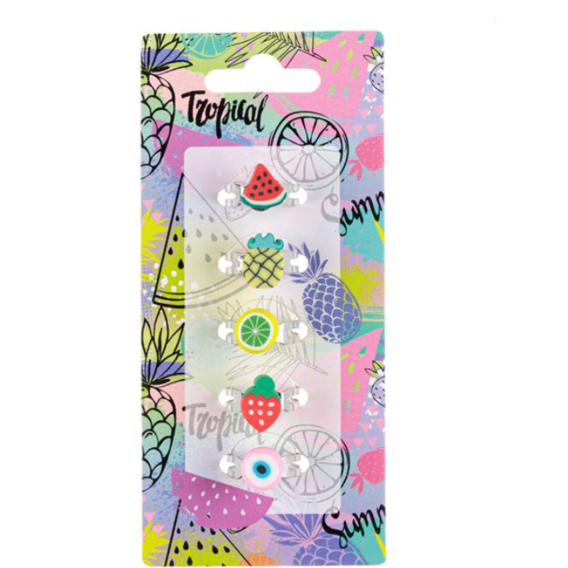 Lot de bagues enfants Fruits tropicaux maman sans notice