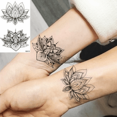 Lot de Tatouages éphémères fleurs de lotus maman sans notice