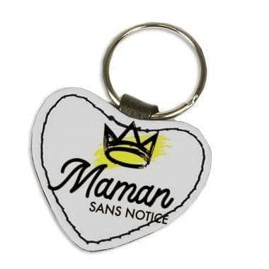 Porte clé coeur fond jaune maman sans notice mamansansnotice