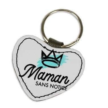 Porte clé coeur fond turquoise maman sans notice mamansansnotice