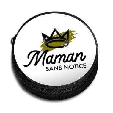 Porte monnaie rond fond kaki maman sans notice mamansansnotice