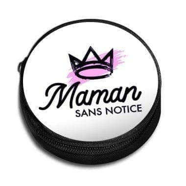 Porte monnaie rond fond rose foncé maman sans notice mamansansnotice