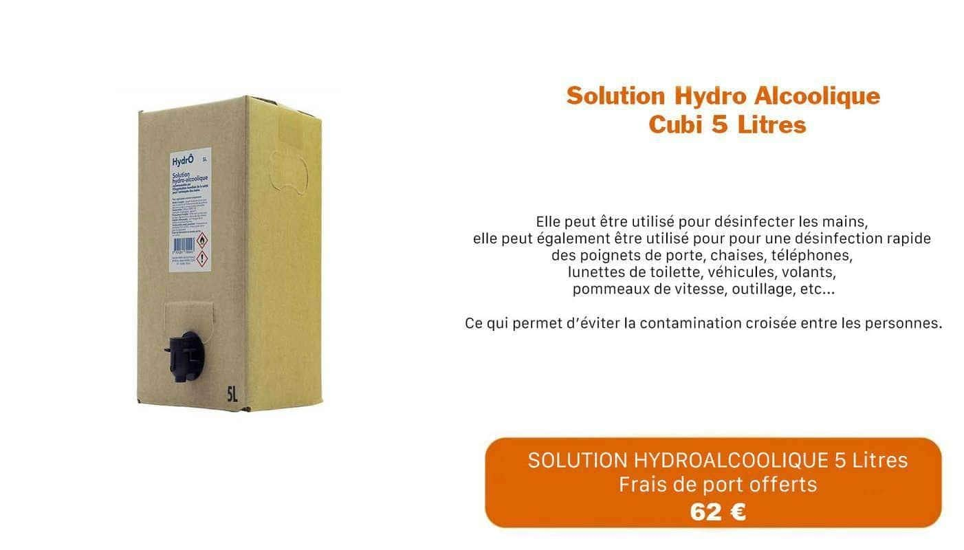 Solution Hydro alcoolique en cubi maman sans notice