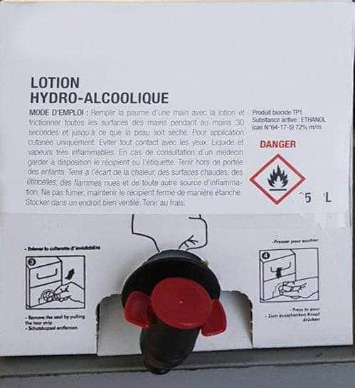 Solution Hydro alcoolique en cubi maman sans notice