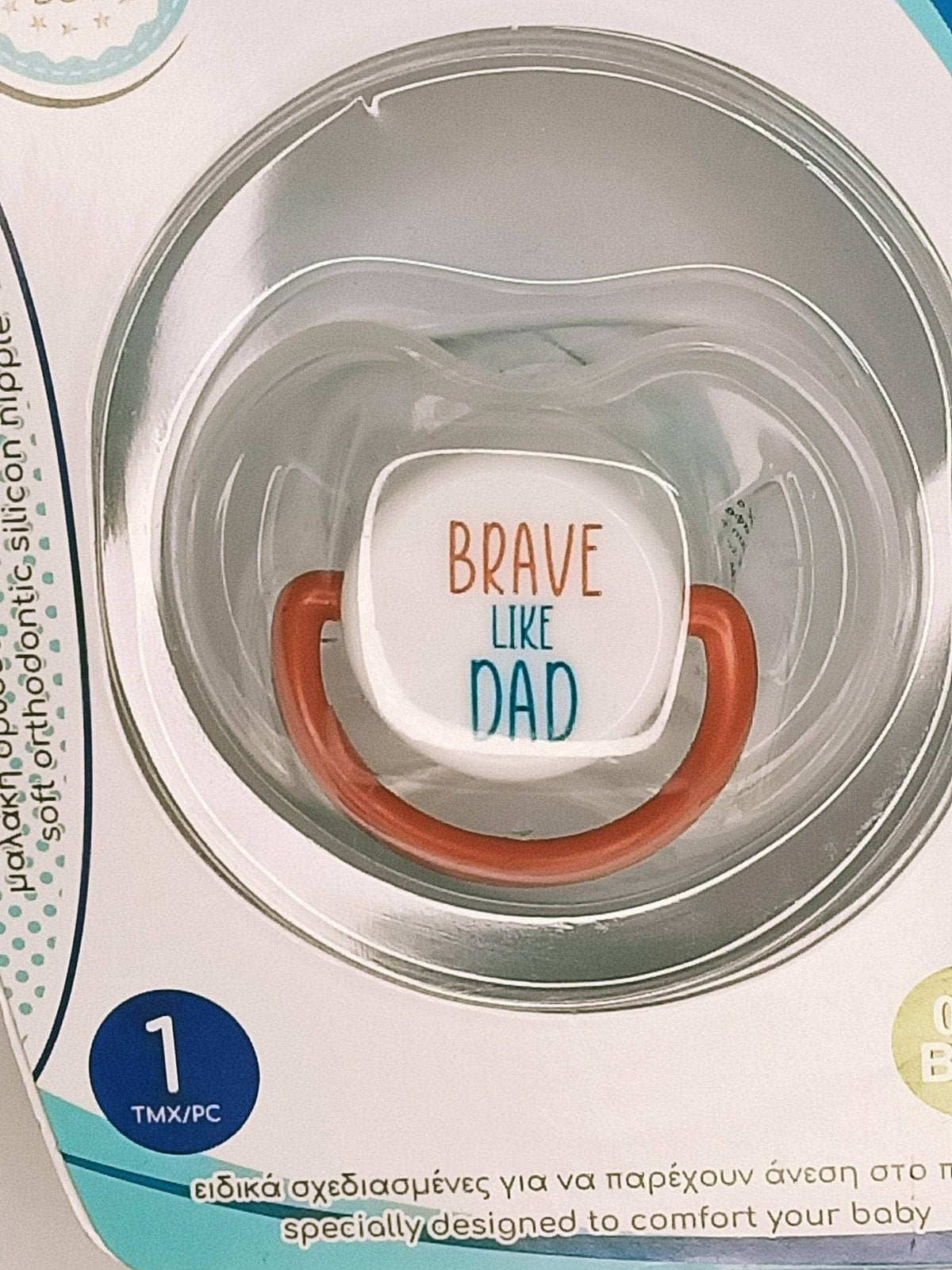 Sucette tétine pour bébé Brave like dad maman sans notice