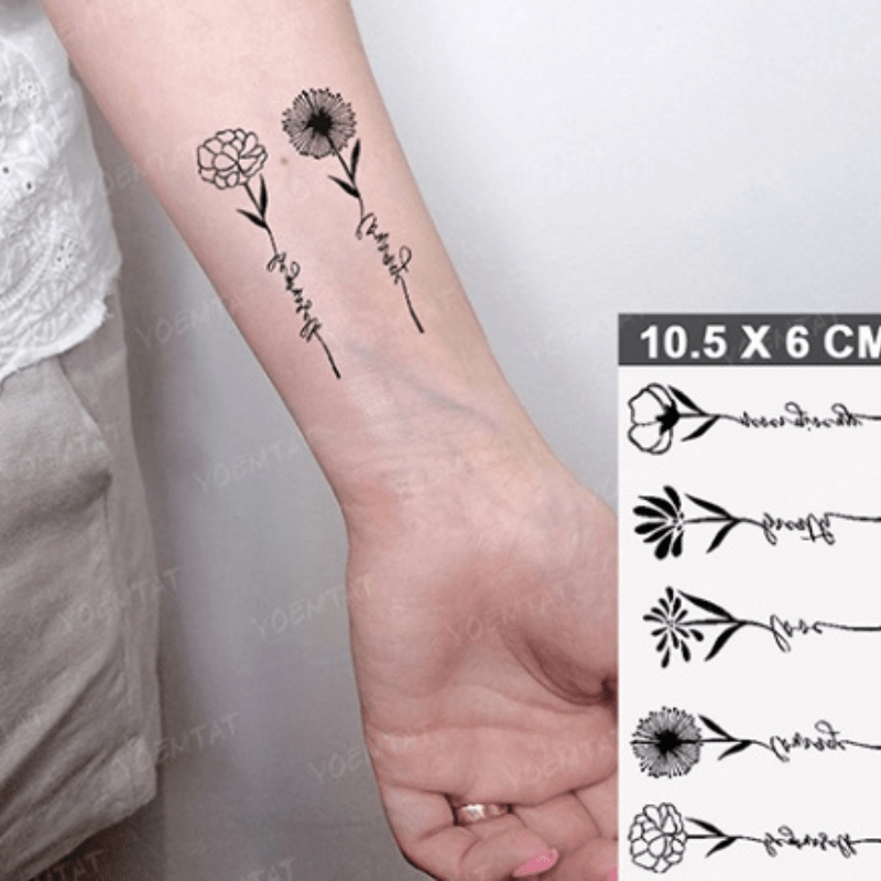 Tatouage éphémère fleurs maman sans notice